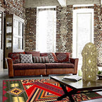 Vintage Boho Area Rugs Multicolor Ethnic Style Geometric Splicing Carpets Bedroom Living Room Kitchen Floor Mats Indoor Outdoor Non-Shedding Runner Rug Home Décor Carpet 2' X 8'