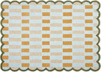 Hand-Tufted Wool Rug with Scalloped Edges, Light Blue Plaid Pattern, Cozy Soft Area Rug for Living Room, Bedroom and Nursery, Handmade Modern Accent Rug, 1x1 Ft (Sample)