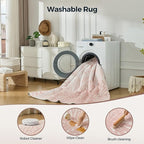 WITSHOCK Pink Rugs 12x14 for Bedroom Girls,Floral Modern Distress Print Pattern Carpet for Living Room Dining Room,Stain Resistant Anti Slip Backing Rugs for Kids Room Nursery Playroom,Light Pink