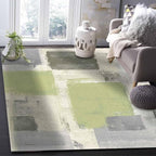 Sage Green Rectangular Area Rugs for Living Room Bedroom 5 x 8 ft Abstract Paint Texture Modern Art Non-Shedding Soft Low Pile Rug Non Slip Washable Rug for Nursery Entryway Playroom