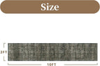 MontVoo-Vintage 2x10 Runner Rug-Soft Green Washable Runners for Hallways-Non Slip Bedside Rugs for Bedroom-Machine Washable Long Rug for Hallways Entryway Laundry Room Stair Kitchen Bathroom