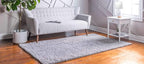 Unique Loom Davos Shag Collection Area Rug - Solid (7' 10" x 11' Rectangle, Sterling)