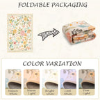 Floral 4x6 Area Rug Machine Washable Soft Print Boho Carpet Non Slip Doormat Low Pile Flower Area Rugs for Living Room Bedroom Nursery Kitchen Dining Room Indoor-Beige/White/Orange