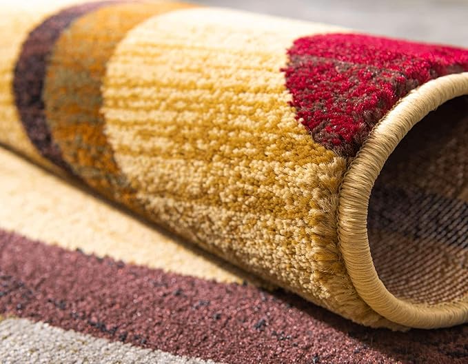 Unique Loom Barista Collection Area Rug - Kona (5' 3" x 8' Rectangle, Beige/ Black)