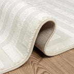 Abani Neutral Cream Area Rug 2' x 3' for Living Room, Bedroom - Tone-on-Tone Geometric Design - Durable & Easy to Clean