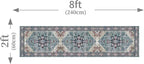 Enkor Runner Rugs for Hallway, 2x8 Washable Soft Boho Non Slip Floor Rugs for Kitchen, Modern Mat for Living Room Bedroom Entryway Purple & Green