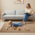 Solid Color Rabbit Fur Carpet, Ultra-Soft and Cozy, Perfect for Bedroom, Living Room Decor and Comfort (Coffee, 4' x 6')