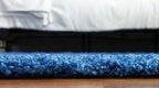 Unique Loom Solid Shag Collection Area Rug (5' 3" x 8' Oval, Periwinkle Blue)