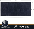 PURRUGS Dirt Trapping Door Mat 31.5" x 70", Non-Slip Machine Washable Entry Rug, Shoe Scraper, Dog Doormat, Super Absorbent Welcome Mat for Front & Back Door, Muddy Shoes & Paws, Navy Blue