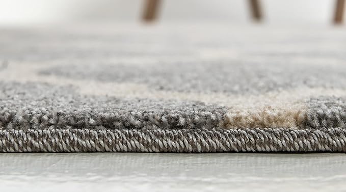 Rugs.com Lattice Collection Rug – 7' x 10' Light Gray Medium Rug Perfect for Bedrooms, Dining Rooms, Living Rooms