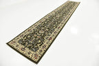 Unique Loom Sialk Hill Collection Area Rug - Washington (3' x 16' 5" Runner Green/Hunter Green)
