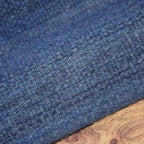 Rugsotic Carpets Hand Woven Flat Weave Kilim Wool ECO-Friendly Area Rugs - 5'x8', Rectangle Shape, Blue Color, Solid Plain Design, Low Pile Handmade Area Rugs for Living Room, Bed Room (D00111)