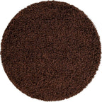Unique Loom Solid Shag Collection Area Rug (3' 3" Round, Chocolate Brown)