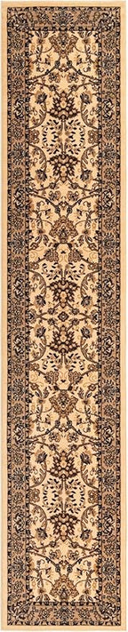 Unique Loom Sialk Hill Collection Area Rug - Washington (2' 7" x 13' 1" Runner Ivory/Black)