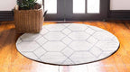 Unique Loom Trellis Frieze Collection Area Rug - Geometric (6' Round, Ivory/ Gray)