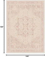 RUGGABLE Washable Area Rug – Kamran Soft Pink 10x14, Stain-Resistant, Non-Slip – Large Machine Washable Rugs for Living Room, Bedroom, Hallway, Entryway & Office–with Cushioned Pad