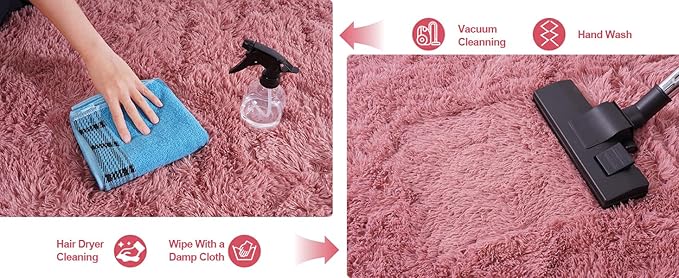 9x12 Ultra Soft Shag Area Rug for Living Room and Bedroom - Plush Modern Floor Carpet for Home Decor, Blush
