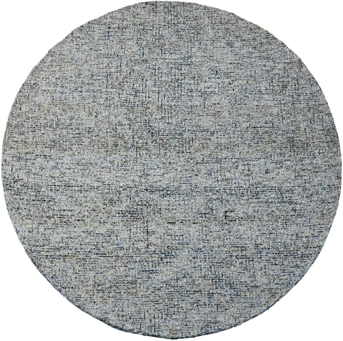 Hand Tufted Wool ECO-Friendly Area Rugs - 8'x8', Round Shape, Light Green, Solid Plain Design, High Pile Thick Handmade Anti Skid Area Rugs for Living Room, Bed Room (KWC111)
