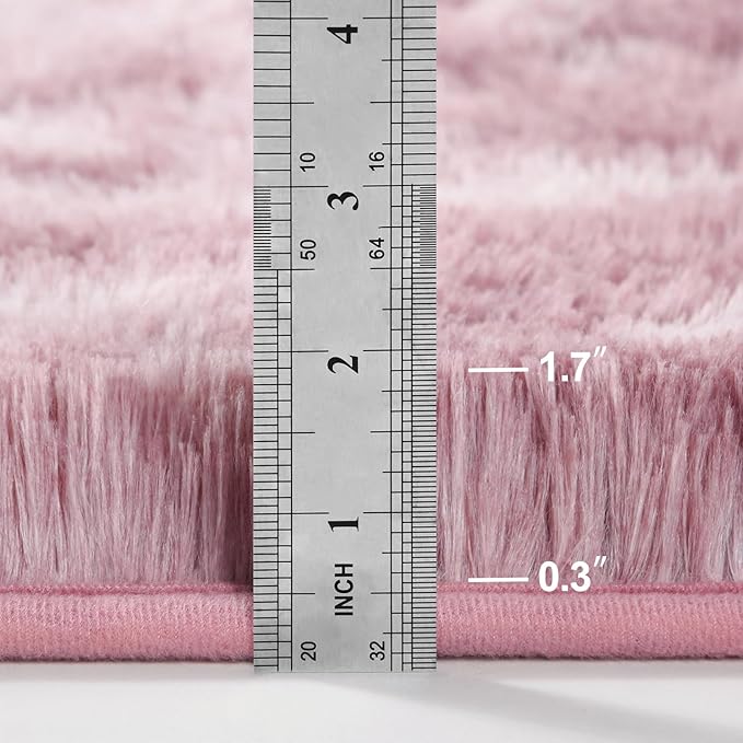 Large Shag Area Rugs 6 x 9, Tie-Dyed Plush Fuzzy Rugs for Living Room, Ultra Soft Fluffy Furry Rug for Bedroom, Indoor Carpet Nursery Rugs for Kids Room Home Decor, Pink Purple