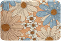 Erosebridal Girls Groovy Flower Bathroom Rugs for Kids Teens Two Groovy Party Decorations Bath Mat Pastel Rainbow Floral Non Slip Bath Rugs Botanical Plants Theme Fluffy Plush Rugs 20x32