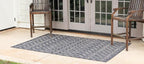 Unique Loom Outdoor Trellis Collection Area Rug - Tribal Trellis (10' x 14' 1" Rectangle, Charcoal Gray/ Natural)
