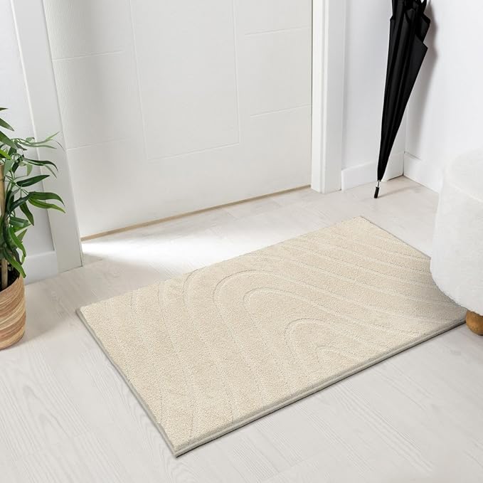 LUXE WEAVERS Modern Geometric Wave Cream 2x3 Area Rug