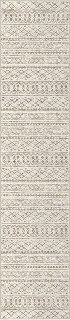 KUTA Moroccan Washable Hallway Runner Rug, 2.6x12 Non-Slip Vintage Beige Boho Kitchen Rugs Ultra Soft Distressed Geometric Floor Carpet Runners for Bedroom Laundry Living Room