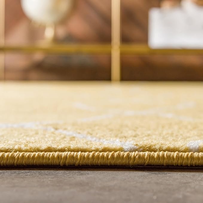 Unique Loom Trellis Frieze Collection Area Rug - Geometric (10' x 13', Yellow/ Ivory)