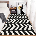 4x5 Black and White Chevron Rugs for Bedroom Decor, Washable Chevron Geometric Pattern Area Rug, Living Room Home Decoration, Non Slip Soft Thin, Modern Zigzag Decor Carpet PF-P 49