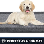PURRUGS Dirt Trapping Door Mat 24" x 84", Non-Slip/Skid Machine Washable Entryway Rug, Shoes Scraper, Throw Rug, Super Absorbent Area Rug for Muddy Wet Shoes and Paws, Light Grey & Grey