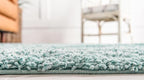 Unique Loom Davos Shag Collection Area Rug - Solid (7' 10" Round, Aqua)
