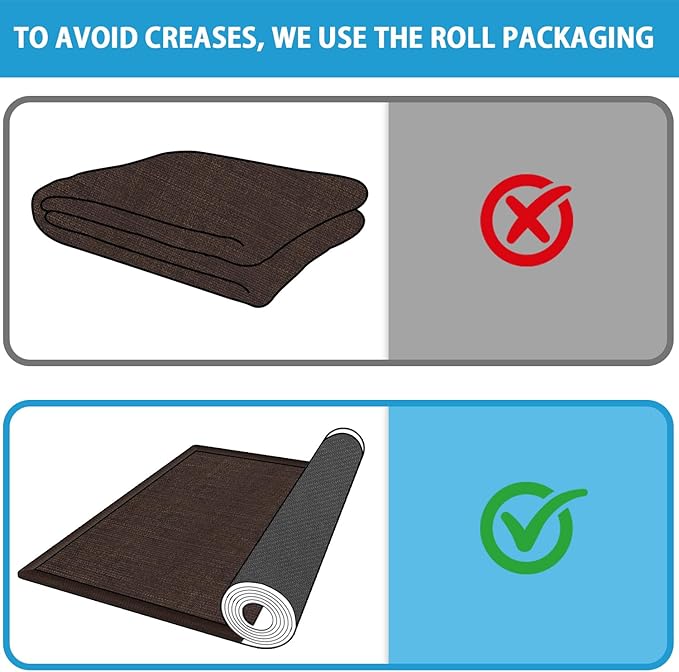 8FT Jute Runner Rug for Hallways Non Slip, Machine Washable Laundry Room Mat Hall Rug Runner Carpets, Deep Brown