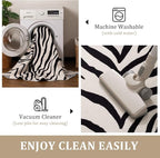 YIHOUSE Tiger Washable Area Rugs 5'x7', Black and Beige Modern Rug for Living Room, Bedroom, Ultra Thin Animal Stripe Print Rug for Girls Boys Nursery, Playroom, Dorm Room