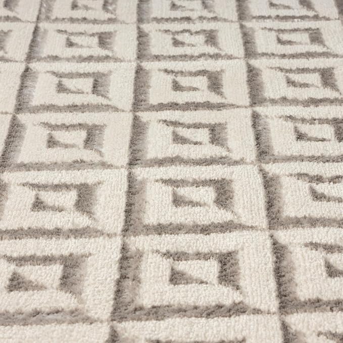 LUXE WEAVERS Geometric Greek Pattern Area Rug, Gray, 5'X7'