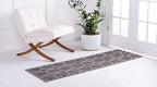 Unique Loom Trellis Frieze Collection Area Rug - Geometric (2' x 13' 1" Runner Dark Gray/Ivory)