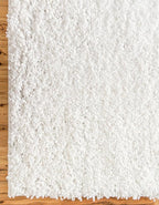 Unique Loom Davos Shag Collection Area Rug - Solid (2' 2" x 8' Runner, White/ Ivory)