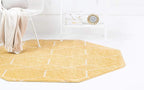 Unique Loom Trellis Frieze Collection Area Rug - Geometric (7' 10" Octagon, Yellow/ Ivory)