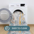 Entrance Rugs Indoor 2x3 Blue Entry Rug Washable Abstract Small Area Rug Non-Slip Low Pile Throw Rugs for Entryway, Kitchen Floor, Front Door Indoor Door Mat, Bathroom, Bedroom Bedside