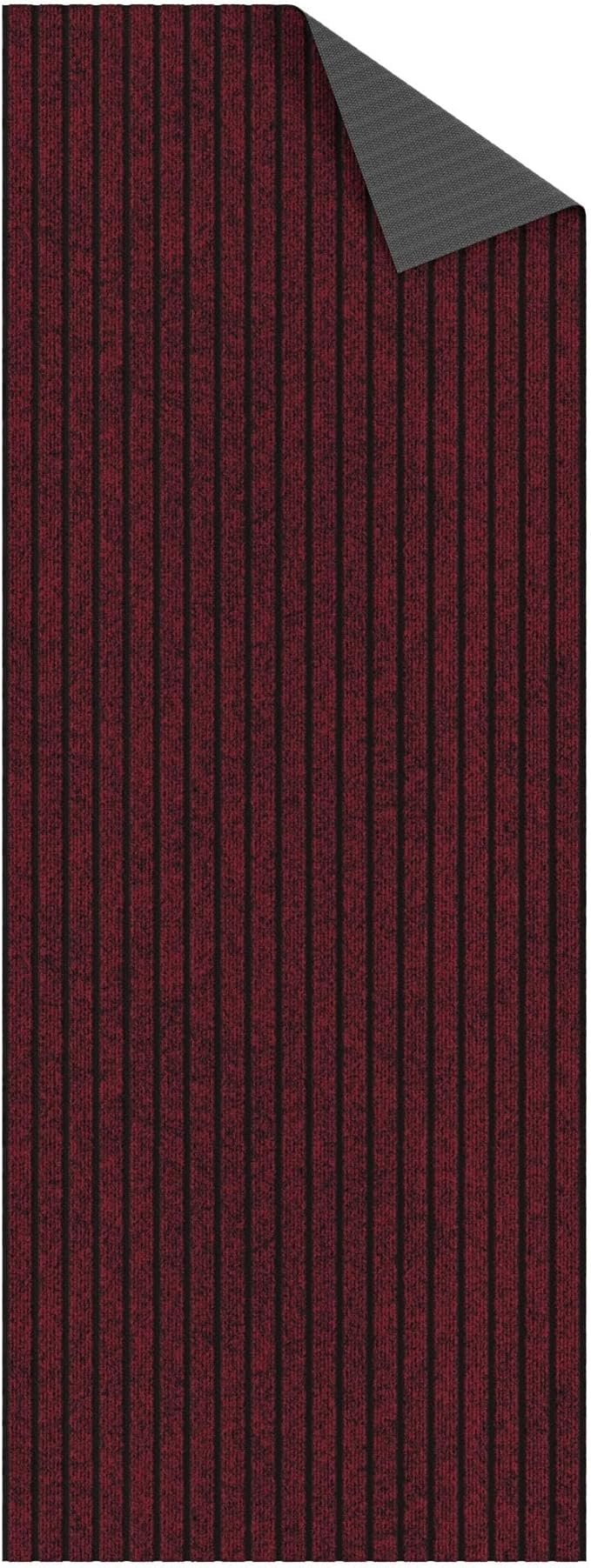 Ottomanson 2'7" x 10' Hallway Runner with Scraper Pile Extra Durable Non-Slip Rug Mat for Indoor & Outdoor Use - Ideal for Kitchen, Entryway, Patio & Garage - High-Traffic Carpet, Red