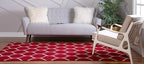 Rugs.com Lattice Frieze Collection Rug – 10' x 14' Red Medium Rug Perfect for Living Rooms, Large Dining Rooms, Open Floorplans