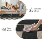 Moynesa Easy Jute Runner Rugs Washable 2x6 Entryway Runners Rug for Kitchen Black Checkered Carpet for Indoor Outdoor Non Slip Mat for Hallways Bathroom Bedroom Laundry Living Room Corridor