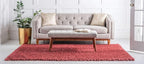 Unique Loom Davos Shag Collection Area Rug - Solid (9' x 12' Rectangle, Poppy)