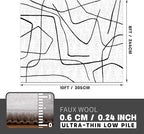 YIHOUSE Modern Washable 8'x10' Area Rug for Living Room Bedroom - Large Abstract Black and White Rug Non-Slip Ultra-Thin Home Decor,Abstract,8x10ft