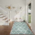 Lahome Moroccan Washable Living Room Carpet - Area Rug 4x6 Entryway Rug Non-Slip Soft Large Rugs for Bedroom Throw Low-Pile, Sage Green Print Distressed Modern Rug for Office Kitchen Dorm Entryway