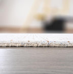 Hand-Tufted 100% Wool Pile Area Rug – Geometric Textured Grid Check Pattern – Thick and Durable Floor Carpet for Bedroom, Living Room, Kids Room, and Dining Area (Light Brown, 10' x 14')