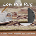 5x7 Mousse Brown Area Rug for Living Room, Machine Washable Rugs with Non-Slip Backing for Bedroom, Vintage Medallion Carpet Dining Room Office Kids Room Decor