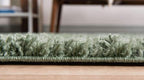 Unique Loom Davos Shag Collection Area Rug - Solid (5' 3" x 8' Oval, Sage)