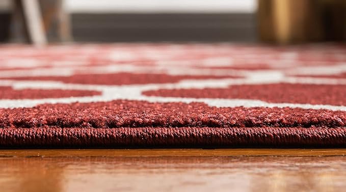 Rugs.com Lattice Collection Rug – 9' x 12' Dark Terracotta Medium Rug Perfect for Living Rooms, Large Dining Rooms, Open Floorplans