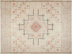 Revival Rugs Funk 10'x13' Zero-Shedding Area Rug for Living Room Bedroom - Oeko-TEX Certified, Low Pile, Spot Clean, Beige, Cream