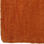 Hand Knotted Loom Wool ECO-Friendly Area Rugs - 6'x6', Square Shape, Orange Color, Plain Solid Design, High Pile Thick Handmade Anti Skid Area Rugs for Living Room, Bed Room (L00111)